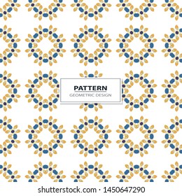 Vector seamless pattern background with different geometrical shapes of multiple colors. Illustration with symmetrical design. Kaleidoscope backdrop. Modern banner design template.