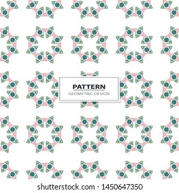 Vector seamless pattern background with different geometrical shapes of multiple colors. Illustration with symmetrical design. Kaleidoscope backdrop. Modern banner design template.