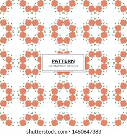 Vector seamless pattern background with different geometrical shapes of multiple colors. Illustration with symmetrical design. Kaleidoscope backdrop. Modern banner design template.