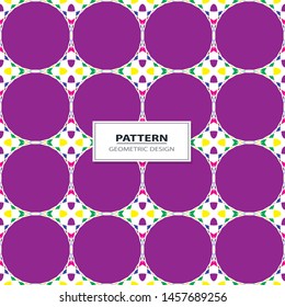 Vector seamless pattern background with different geometrical shapes of multiple colors. Illustration with symmetrical design.