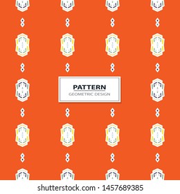 Vector seamless pattern background with different geometrical shapes of multiple colors. Illustration with symmetrical design.