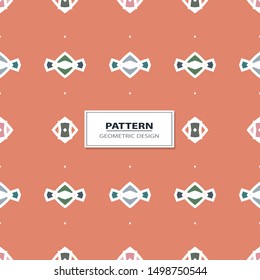 Vector seamless pattern background with different geometrical shapes of multiple colors. Illustration with symmetrical design.