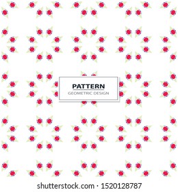 Vector seamless pattern background with different geometrical shapes of multiple colors. Illustration with symmetrical design.