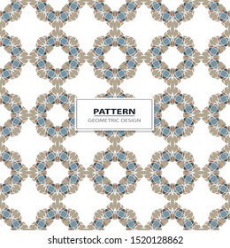Vector seamless pattern background with different geometrical shapes of multiple colors. Illustration with symmetrical design.