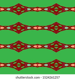 Vector seamless pattern background with different geometrical shapes of multiple colors. Illustration with symmetrical design.