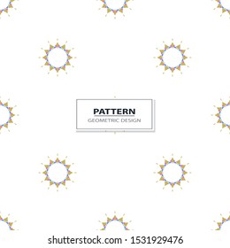 Vector seamless pattern background with different geometrical shapes of multiple colors. Illustration with symmetrical design.