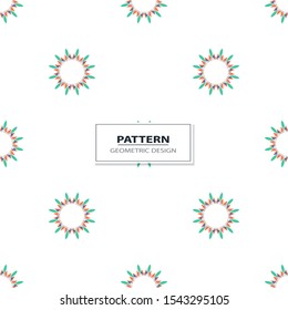 Vector seamless pattern background with different geometrical shapes of multiple colors. Illustration with symmetrical design.