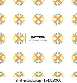Vector seamless pattern background with different geometrical shapes of multiple colors. Illustration with symmetrical design.