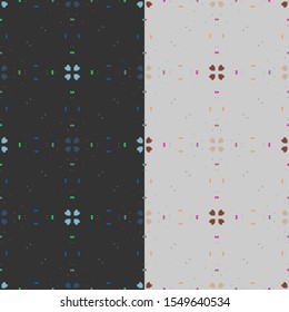 Vector seamless pattern background with different geometrical shapes of multiple colors. Illustration with symmetrical design.