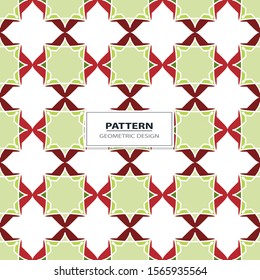 Vector seamless pattern background with different geometrical shapes of multiple colors. Illustration with symmetrical design.