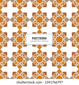 Vector seamless pattern background with different geometrical shapes of multiple colors. Illustration with symmetrical design.