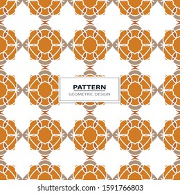 Vector seamless pattern background with different geometrical shapes of multiple colors. Illustration with symmetrical design.