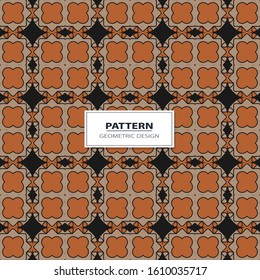 Vector seamless pattern background with different geometrical shapes of multiple colors. Illustration with symmetrical design.