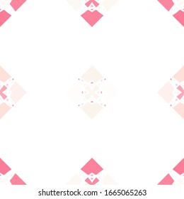 Vector seamless pattern background with different geometrical shapes of multiple colors. Illustration with symmetrical design. Kaleidoscope backdrop. Modern banner design template.