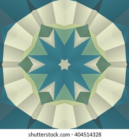 Vector seamless pattern background with different geometrical shapes of multiple colors. Illustration with symmetrical design. Kaleidoscope backdrop. Modern banner design template.