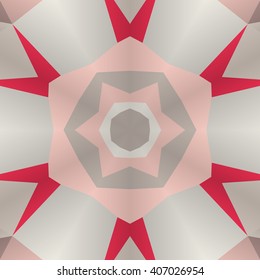 Vector seamless pattern background with different geometrical shapes of multiple colors. Illustration with symmetrical design. Kaleidoscope backdrop. Modern banner design template.