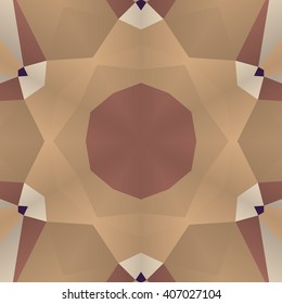 Vector seamless pattern background with different geometrical shapes of multiple colors. Illustration with symmetrical design. Kaleidoscope backdrop. Modern banner design template.