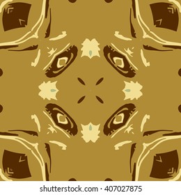 Vector seamless pattern background with different geometrical shapes of multiple colors. Illustration with symmetrical design. Kaleidoscope backdrop. Modern banner design template.