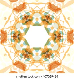 Vector seamless pattern background with different geometrical shapes of multiple colors. Illustration with symmetrical design. Kaleidoscope backdrop. Modern banner design template.