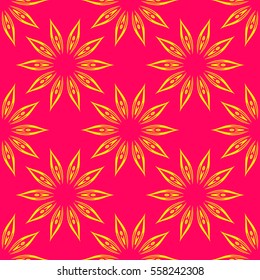 Vector seamless pattern background. Elegant luxury texture for wallpapers, backgrounds and page fill. idea for a linen, wrapping paper. pattern of the fabric, yellow and red ornament.bohemian, textile