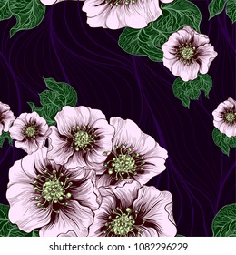 Vector seamless pattern. Background pattern - floral motifs. Flowers. Use printed materials, signs, items, websites, maps, posters, postcards, packaging.