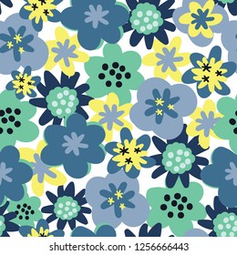 Vector seamless pattern background Flower seamless pattern. daisies background