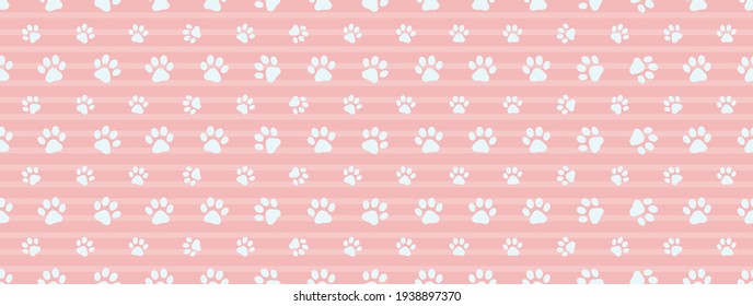 Vector seamless pattern and background with footprint of cat and dog