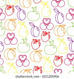Vector seamless pattern of background with fruits