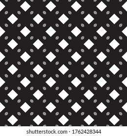 Vector seamless pattern background with geometric shapes, colored in black, grey and white colors.