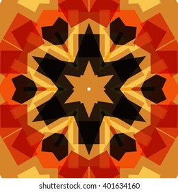 Vector seamless pattern background, geometrical shapes and multiple color. Illustration with high contrast. Kaleidoscope backdrop. Modern banner design template, vector illustration. 