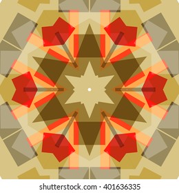 Vector seamless pattern background, geometrical shapes and multiple color. Illustration with high contrast. Kaleidoscope backdrop. Modern banner design template, vector illustration. 