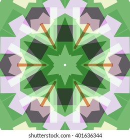 Vector seamless pattern background, geometrical shapes and multiple color. Illustration with high contrast. Kaleidoscope backdrop. Modern banner design template, vector illustration. 