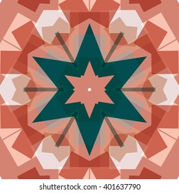 Vector seamless pattern background, geometrical shapes and multiple color. Illustration with high contrast. Kaleidoscope backdrop. Modern banner design template, vector illustration. 