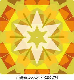 Vector seamless pattern background, geometrical shapes and multiple color. Illustration with high contrast. Kaleidoscope backdrop. Modern banner design template, vector illustration. 