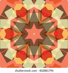 Vector seamless pattern background, geometrical shapes and multiple color. Illustration with high contrast. Kaleidoscope backdrop. Modern banner design template, vector illustration. 