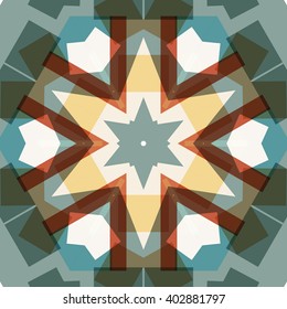 Vector seamless pattern background, geometrical shapes and multiple color. Illustration with high contrast. Kaleidoscope backdrop. Modern banner design template, vector illustration. 