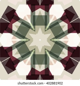 Vector seamless pattern background, geometrical shapes and multiple color. Illustration with high contrast. Kaleidoscope backdrop. Modern banner design template, vector illustration. 