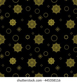 Vector Seamless Pattern Background Golden Mandalas Stock Vector ...