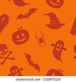Vector Seamless Pattern Background Halloween Themed