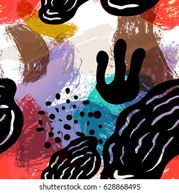 Vector seamless pattern background hand-drawn illustration. Simple shape, bright pattern.