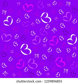 Vector seamless pattern. Background with hearts. Romantic tiled pattern for wrapping paper and wallpaper design.