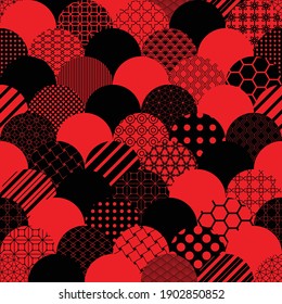 Vector seamless pattern background in Japanese style seigaiha.