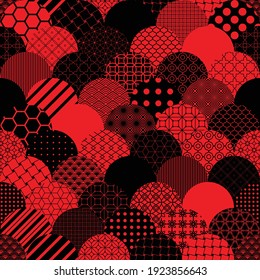 Vector seamless pattern background in Japanese style seigaiha.