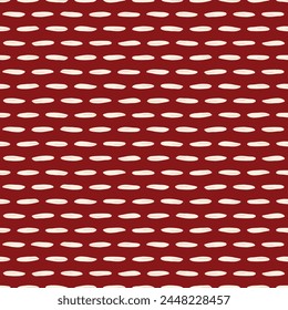 Vector seamless pattern background: Lazy Grains. Off-white seeds lying in minimalist rows on a dark red background. Part of Les Petites collection.