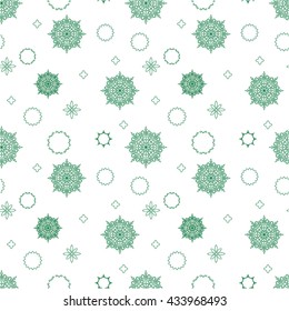 Vector seamless pattern background with mandalas.
