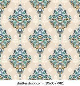 Vector seamless pattern background on the basis of a mandala design. Elegant luxury texture for wallpapers, backgrounds and page fill.