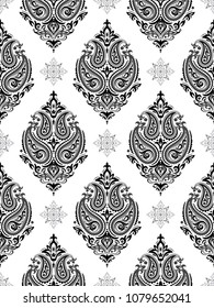 Vector seamless pattern background on the basis of a mandala design. Elegant luxury texture for wallpapers, backgrounds and page fill.