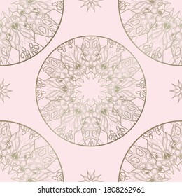 Vector seamless pattern background. Oriental style. Eastern ornament. Foil decoration.