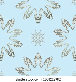 Vector seamless pattern background. Oriental style. Eastern ornament. Foil decoration.