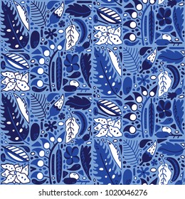 vector seamless pattern background with ornate abstract plants